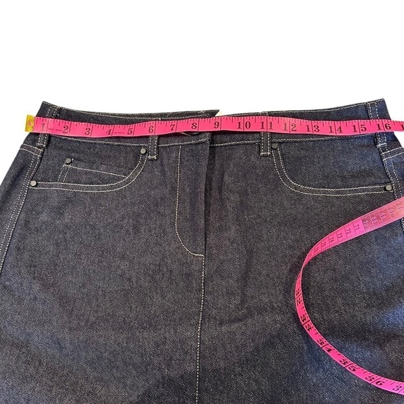 NWT MAX MARA Blue Giubba Denim Miniskirt with Logo Patch - Picture 10 of 16